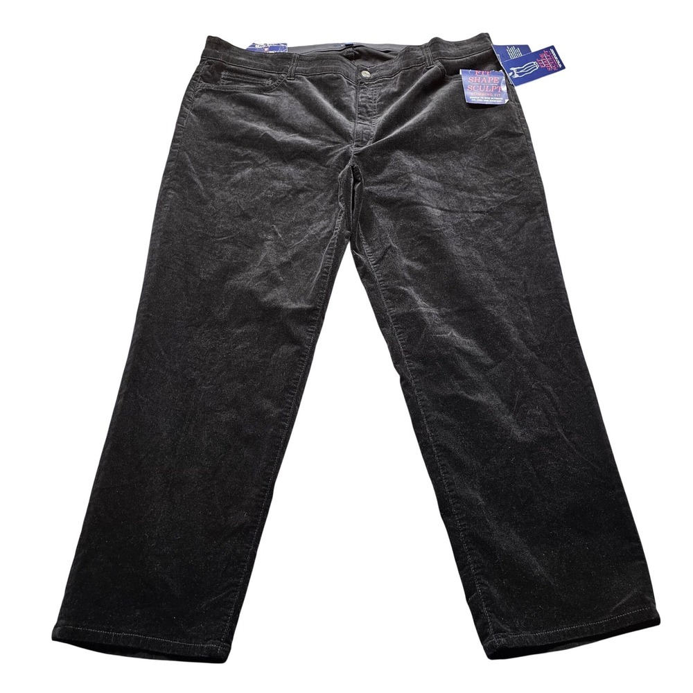 NWT Chaps Corduroy Pants Womens 24W Black Shape Sculpt Slimming Fit Straight Leg
